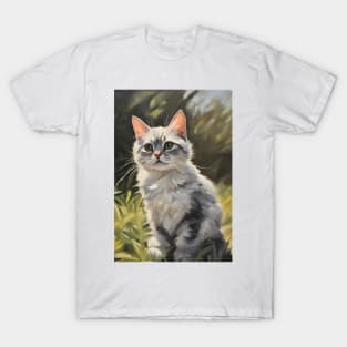 Cat Portrait Art Oil Painting T-Shirt